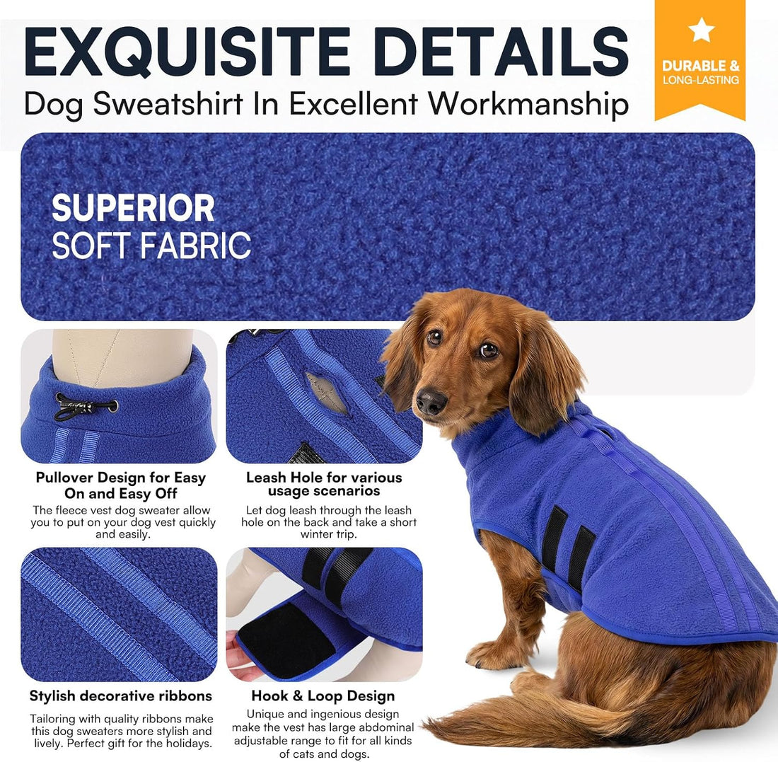 Queenmore Small Dog Sweater,Fleece Dachshund Sweater Jacket