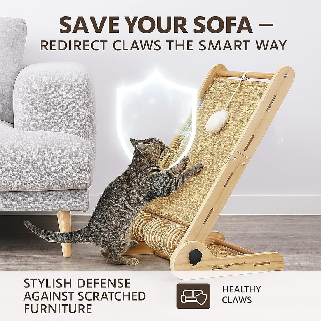 Interactive Cat Toy, Kitty Curls Cat Scratcher