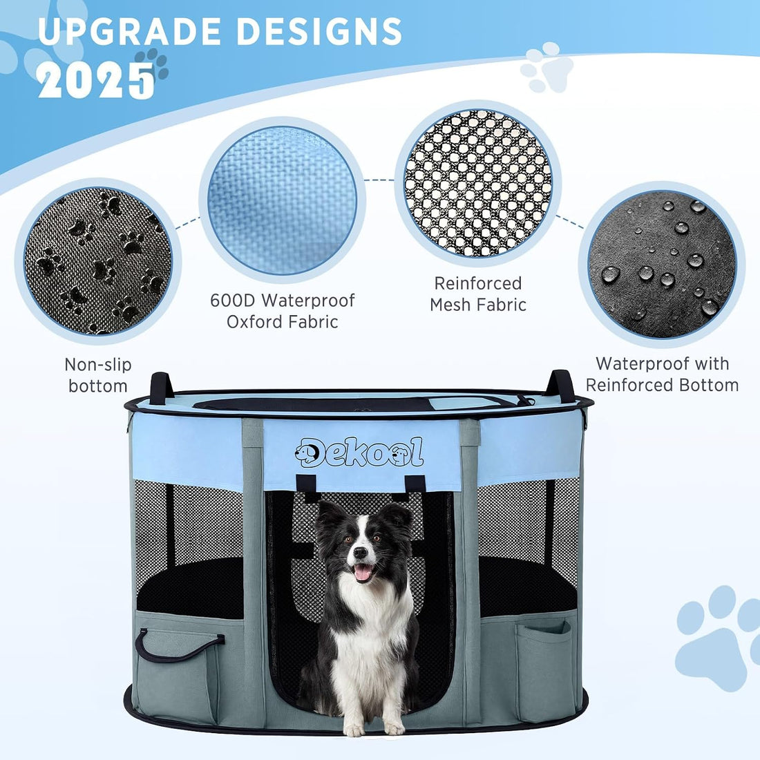 Foldable Pet Playpen, Portable Crate for Dogs & Cats
