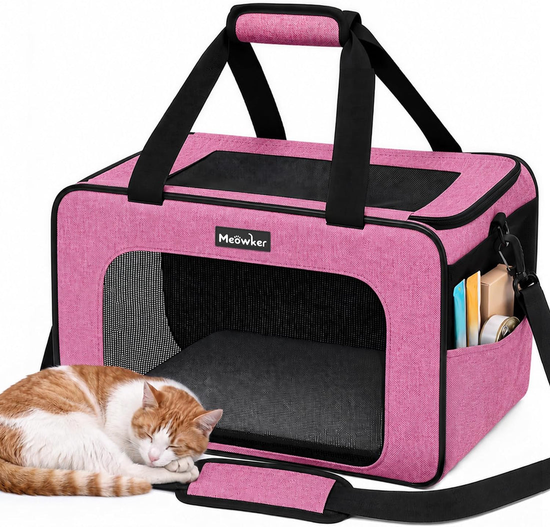 Soft-Sided Cat Dog Pet Travel Carrier Airline Approved, Medium Gray