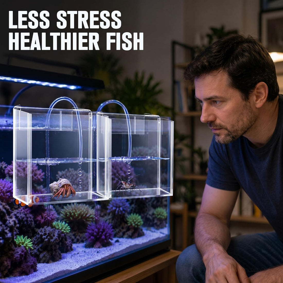 2 Pack Drip Acclimation Container for Fish, Coral & Shrimp