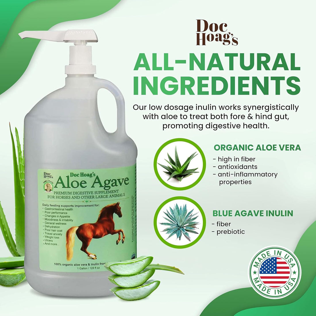 Doc Hoag's Aloe Vera Horse Supplement, Gastric & Ulcer Support