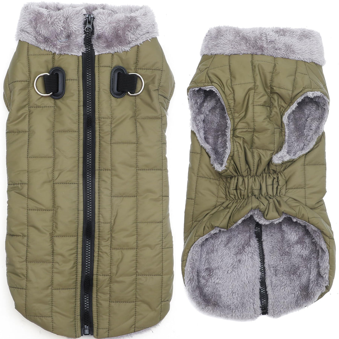 JoyDaog Warm Fleece Dog Coats with Durable Harness Buitl