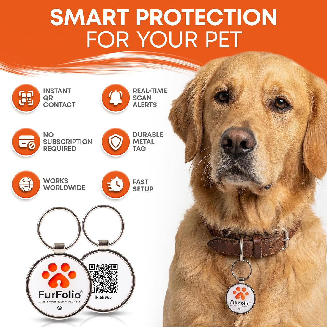 QR Code Dog Tag for Dogs & Cats – Smart Pet ID Tag
