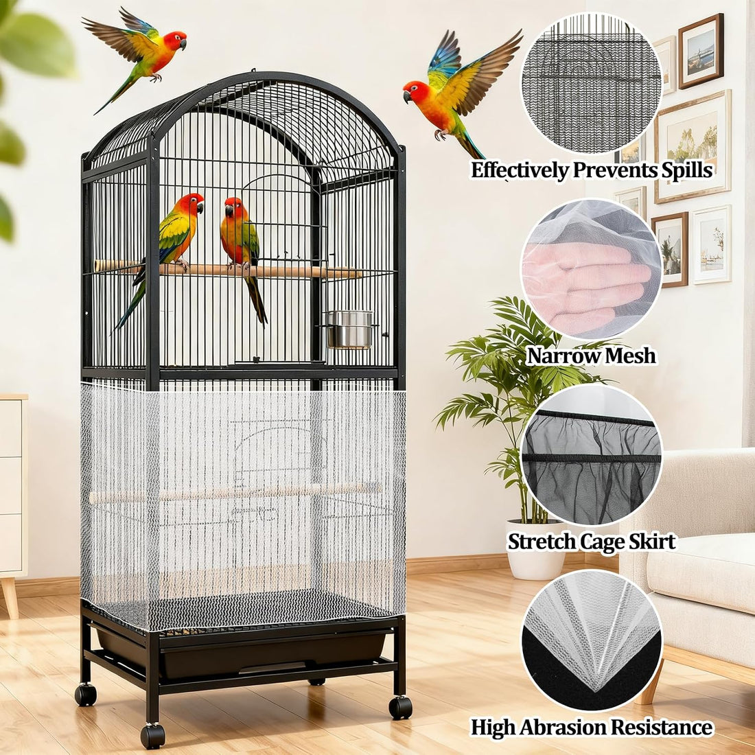 RAINFLOW 2 Pack Bird Cage Seed Catcher