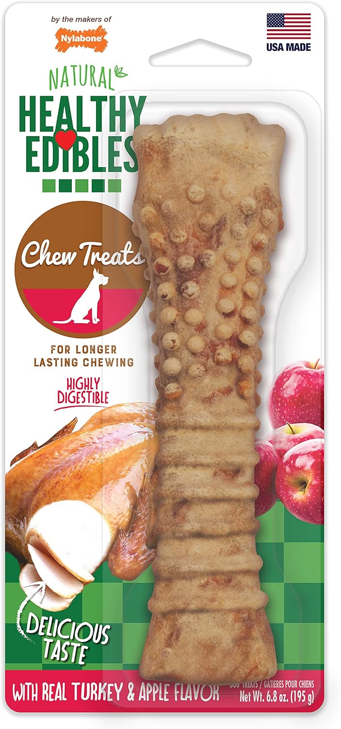 Nylabone Healthy Edibles Dog Treats, Bacon Flavor, X-Large, 2 Count