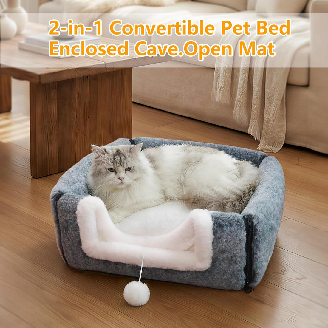 Cat Bed for Indoor Cats，Foldable cat cave，Anti-Slip & Water-Resistant