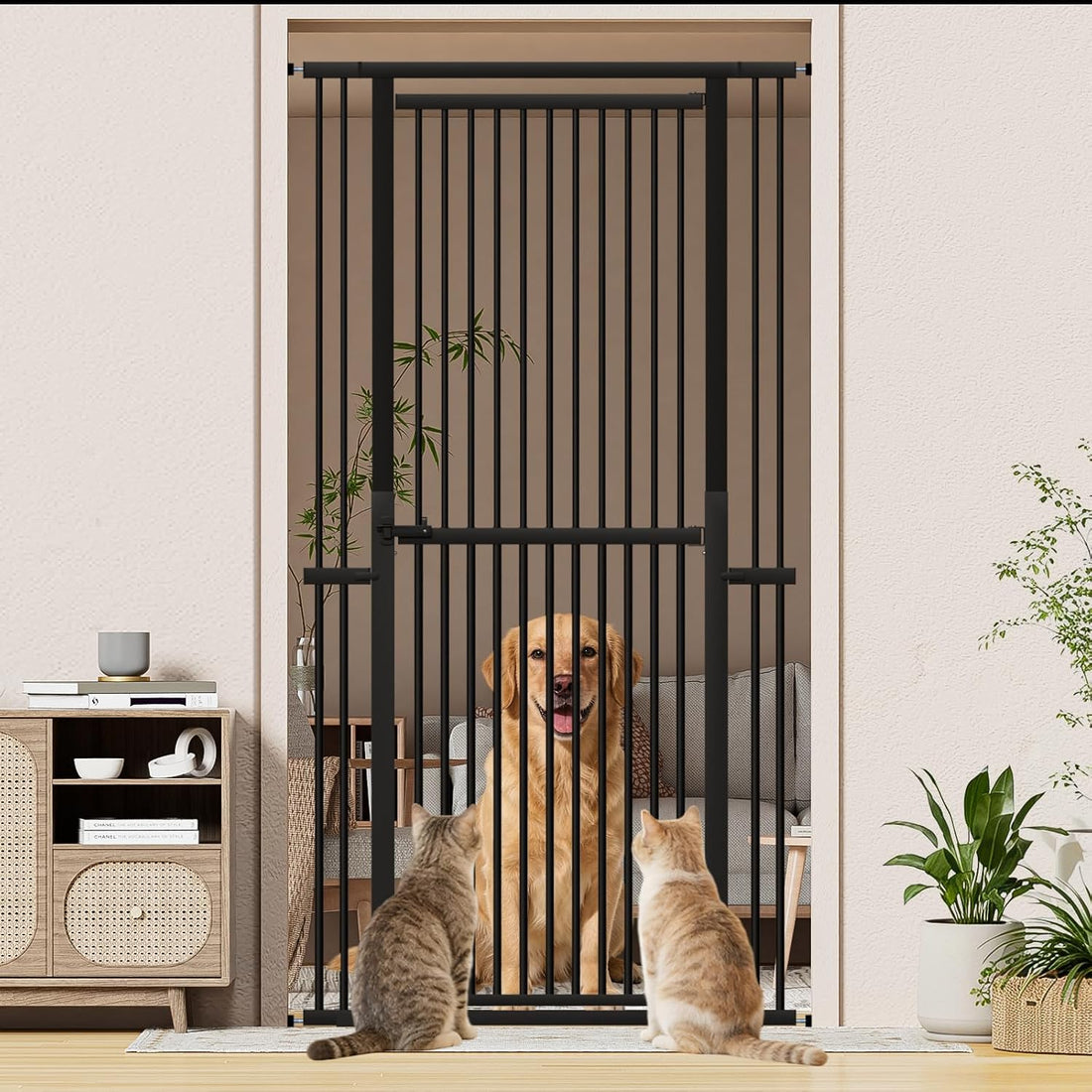 Snuowu 51"-87" Extra Tall Pet Gate for Cats