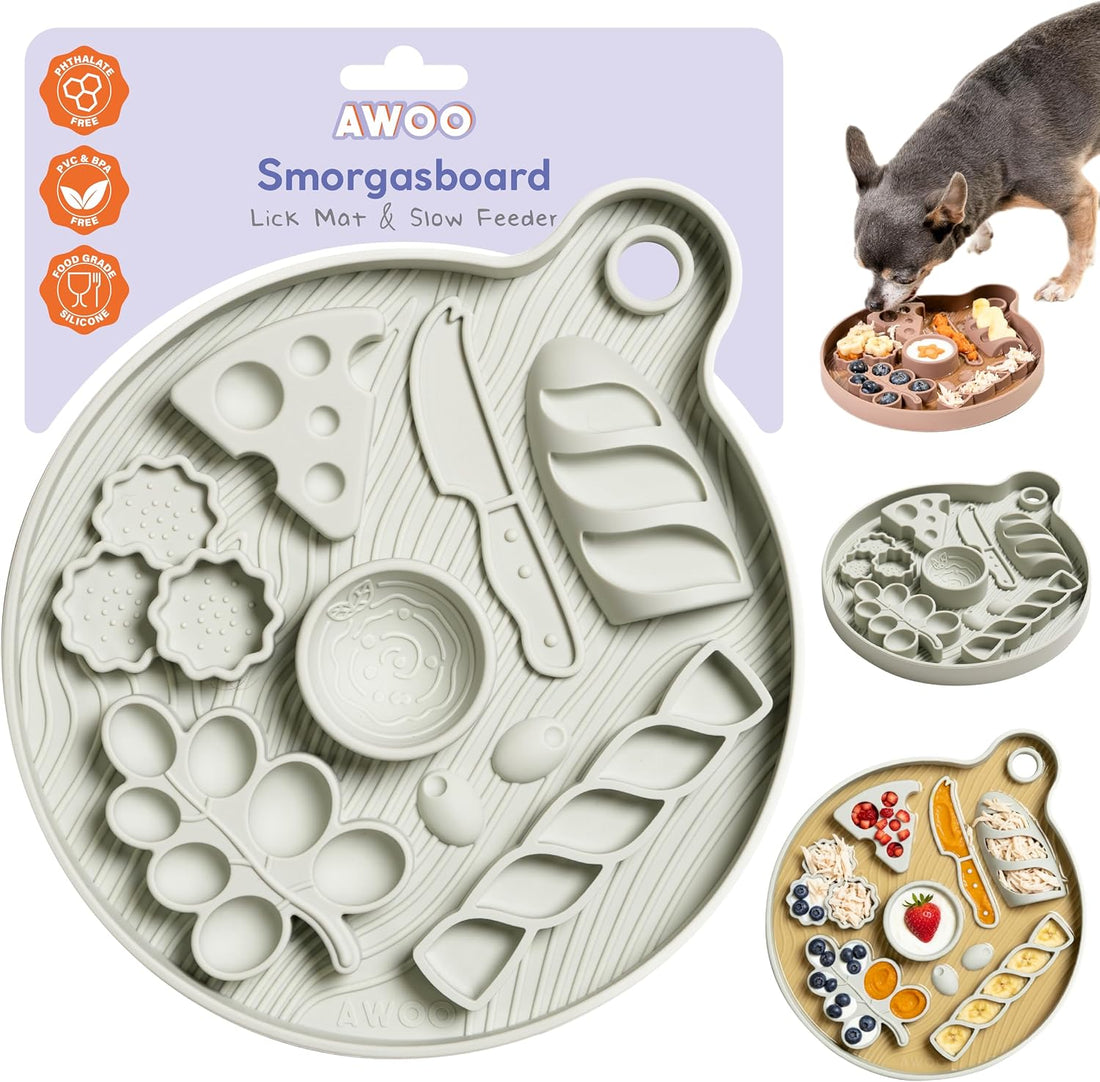 Silicone Dog Lick Mat & Slow Feeder with Suction Cups for Anxiety