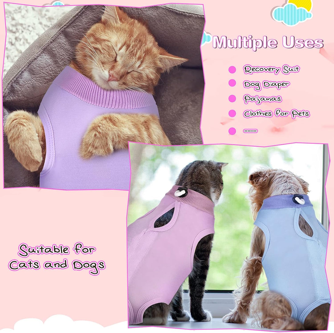 Nuanchu 3 Pcs Cat Recovery Suit