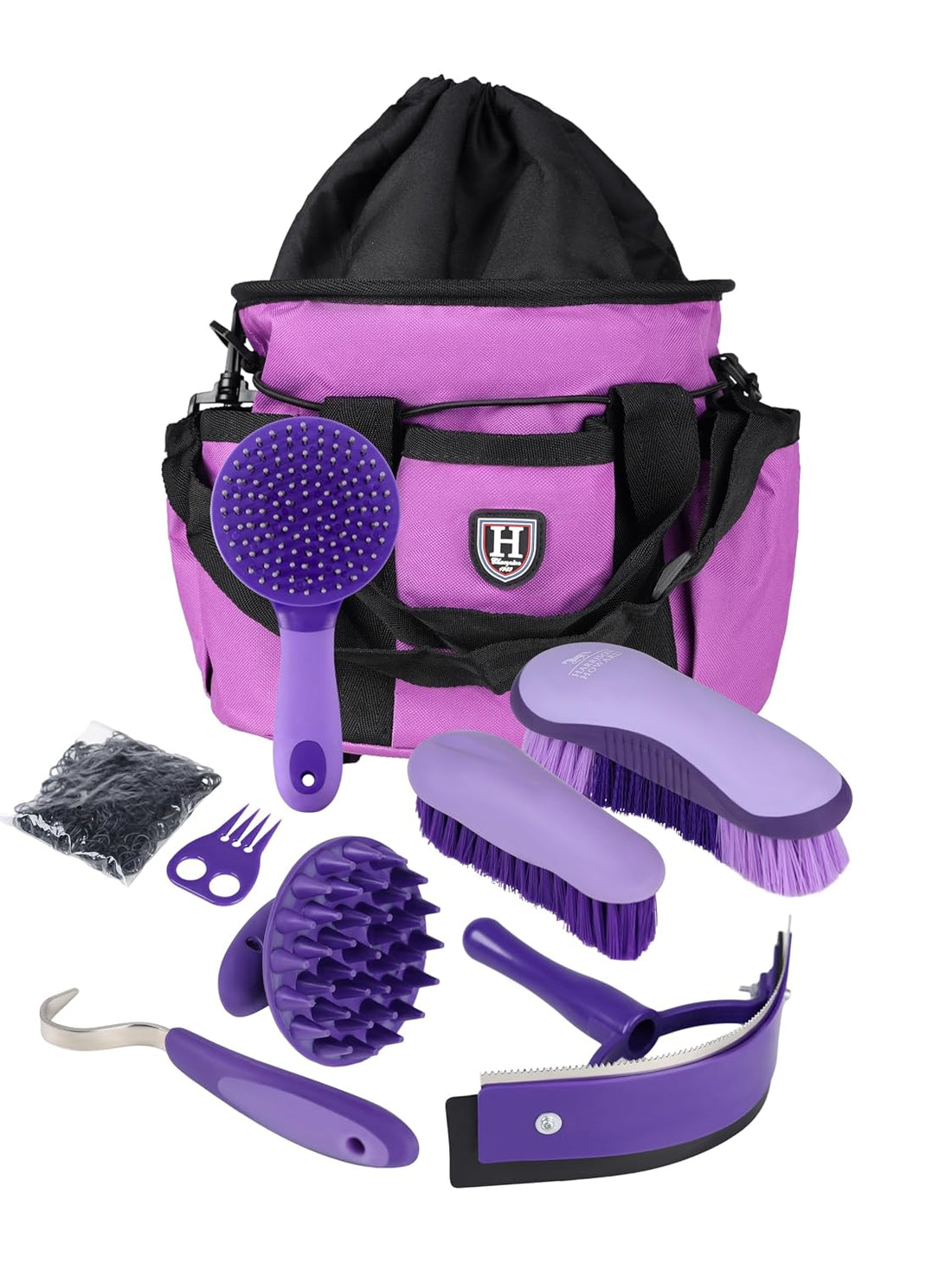 Harrison Howard Horse Grooming Brushes Kit 7 pieces with Organizer
