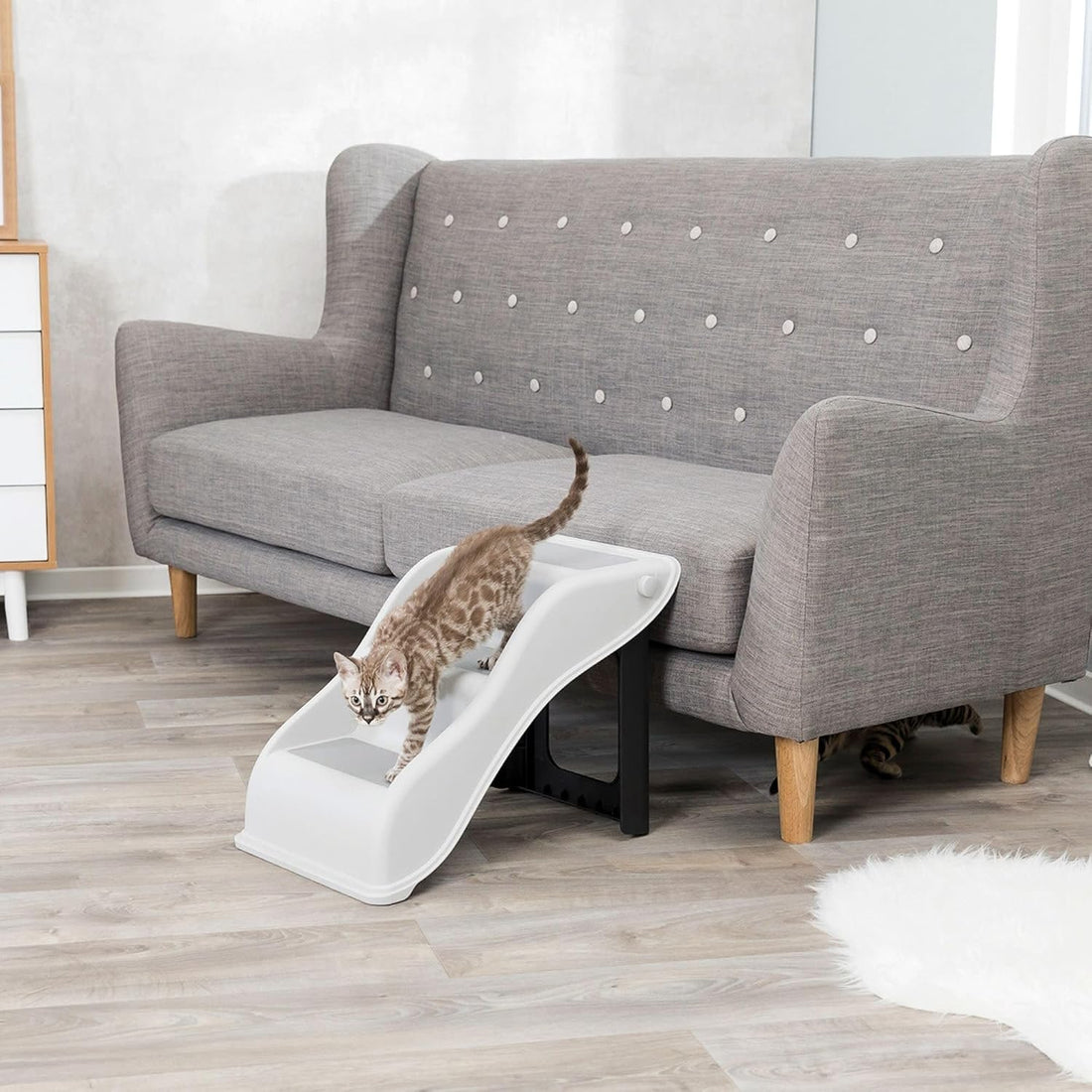 TRIXIE Lightweight 3-Step Pet Stairs, Gray