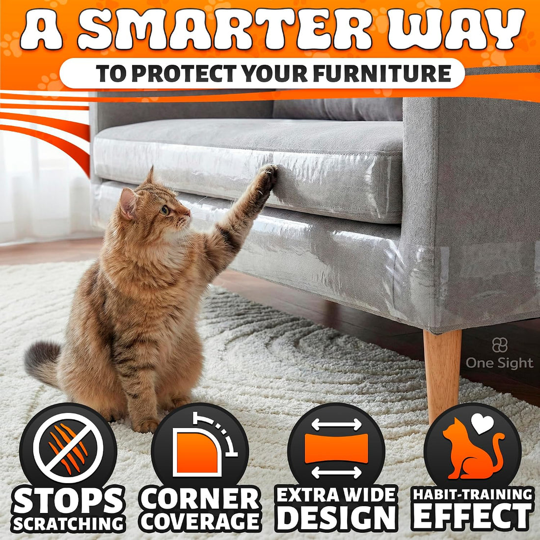 Anti Scratch Cat Tape for Furniture 4" X 30 Yards – PVC Couch