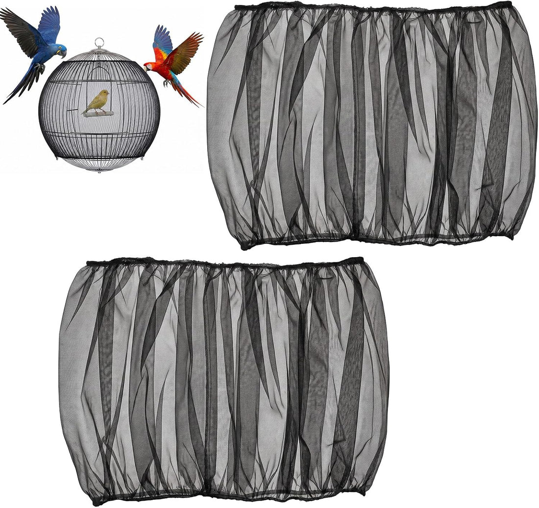 2Pcs Bird Cage Seed Catcher 73'' Adjustable Bird Cage Skirt Cover