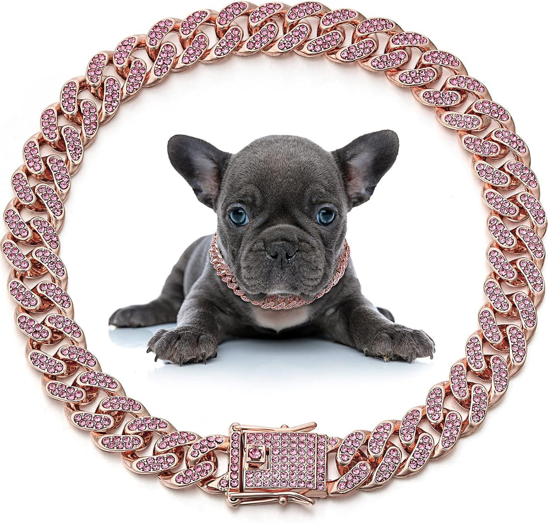 LEIFIDE Cuban Link Dog Collar Chain 12mm,8 Inch