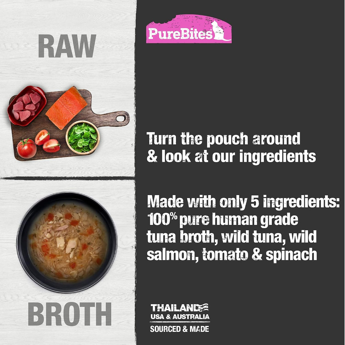 PureBites Tuna & Salmon Broth for Cats, 2 oz, Case of 18