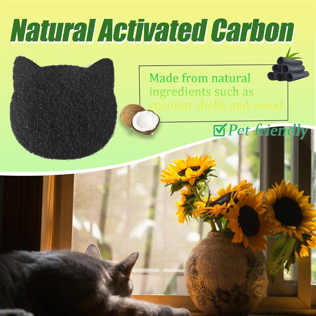 PurifyLogix Stick-on Activated Charcoal Filters for Most Cat Litter