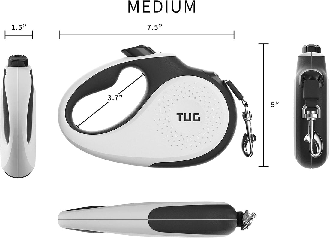 TUG 360° Tangle-Free Retractable Dog Leash | 16 ft Strong Nylon Tape