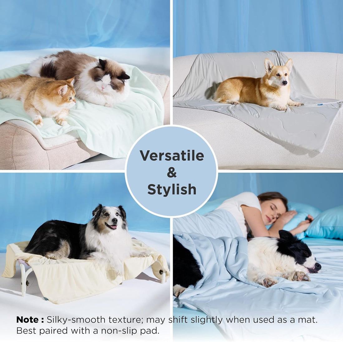 Bedsure Cooling Blanket for Small Dogs with Breathable Air-Core Fill