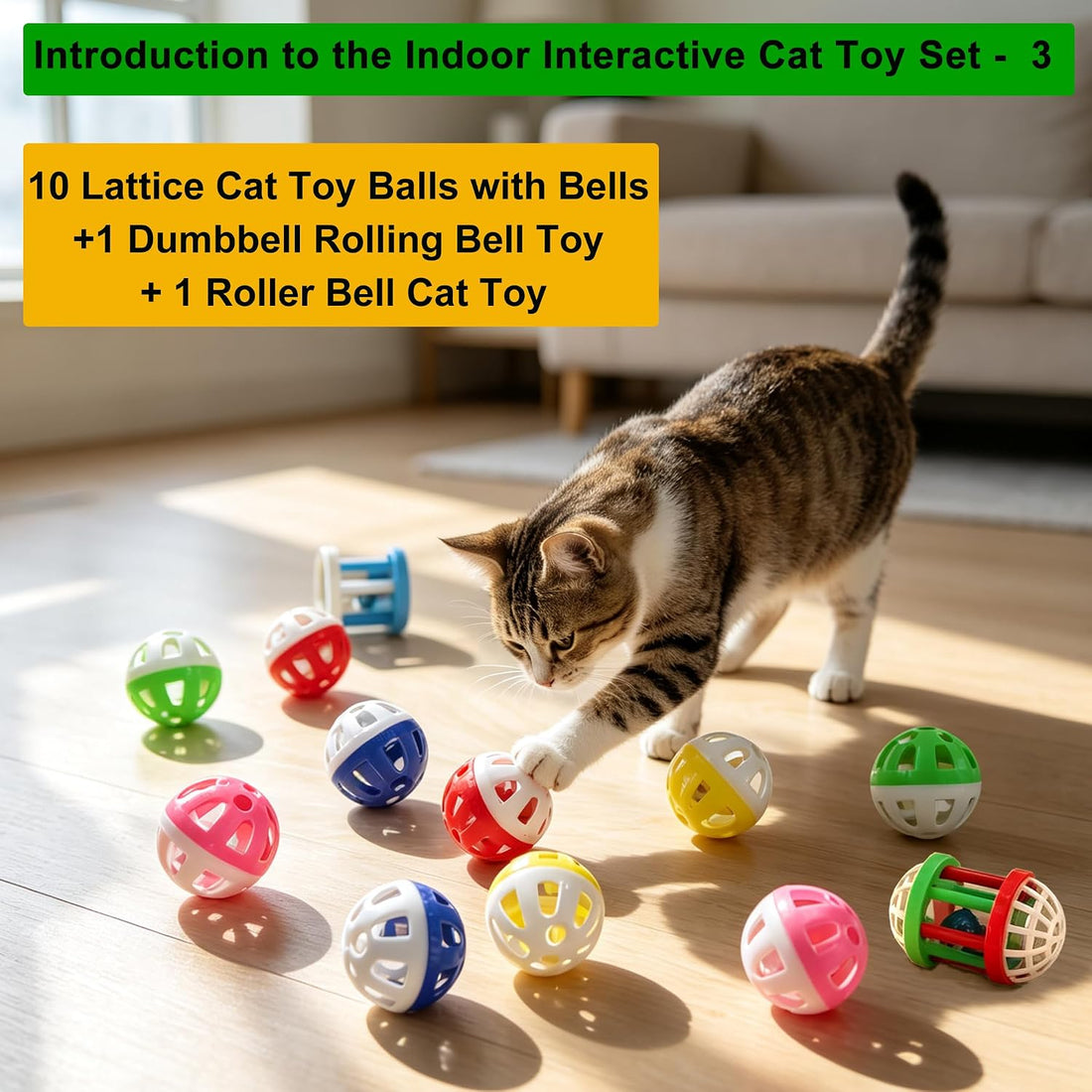 52 Pack Interactive Cat Toys Variety Set for Indoor Cats