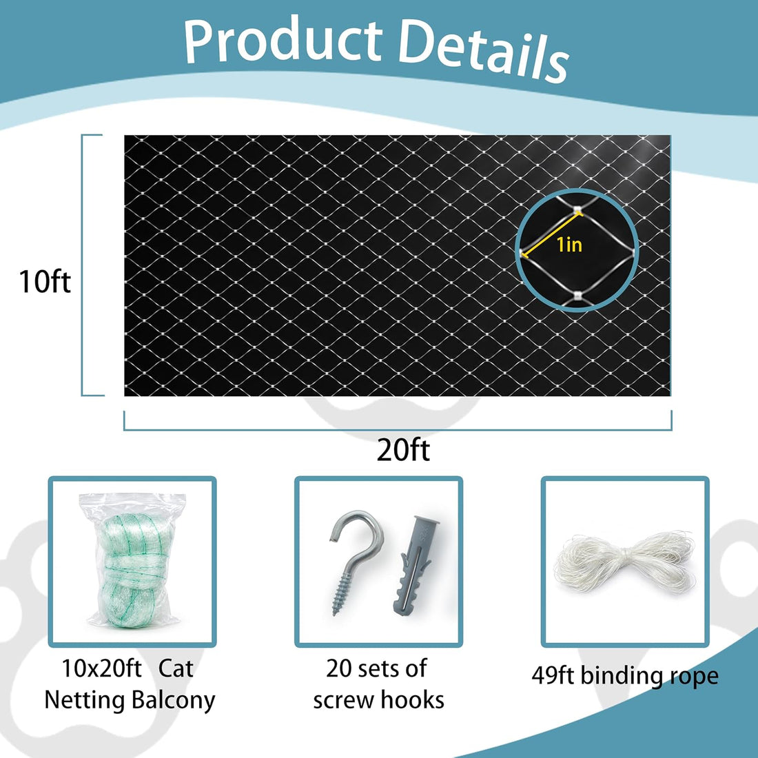 cat mesh 10x33ft Safety Netting for Balcony Window Protection