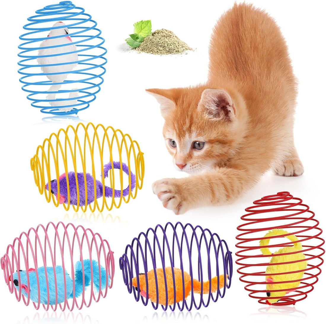 Jecery 5 Pcs Cat Toys Spring