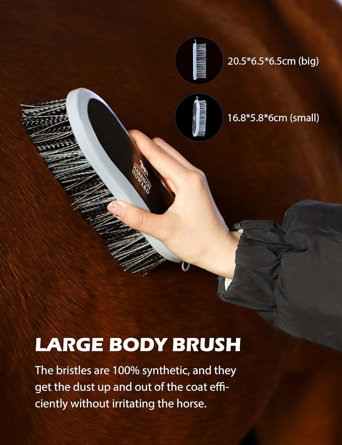Harrison Howard 9 Piece Horse Brush Set with Organizer Tote Bag