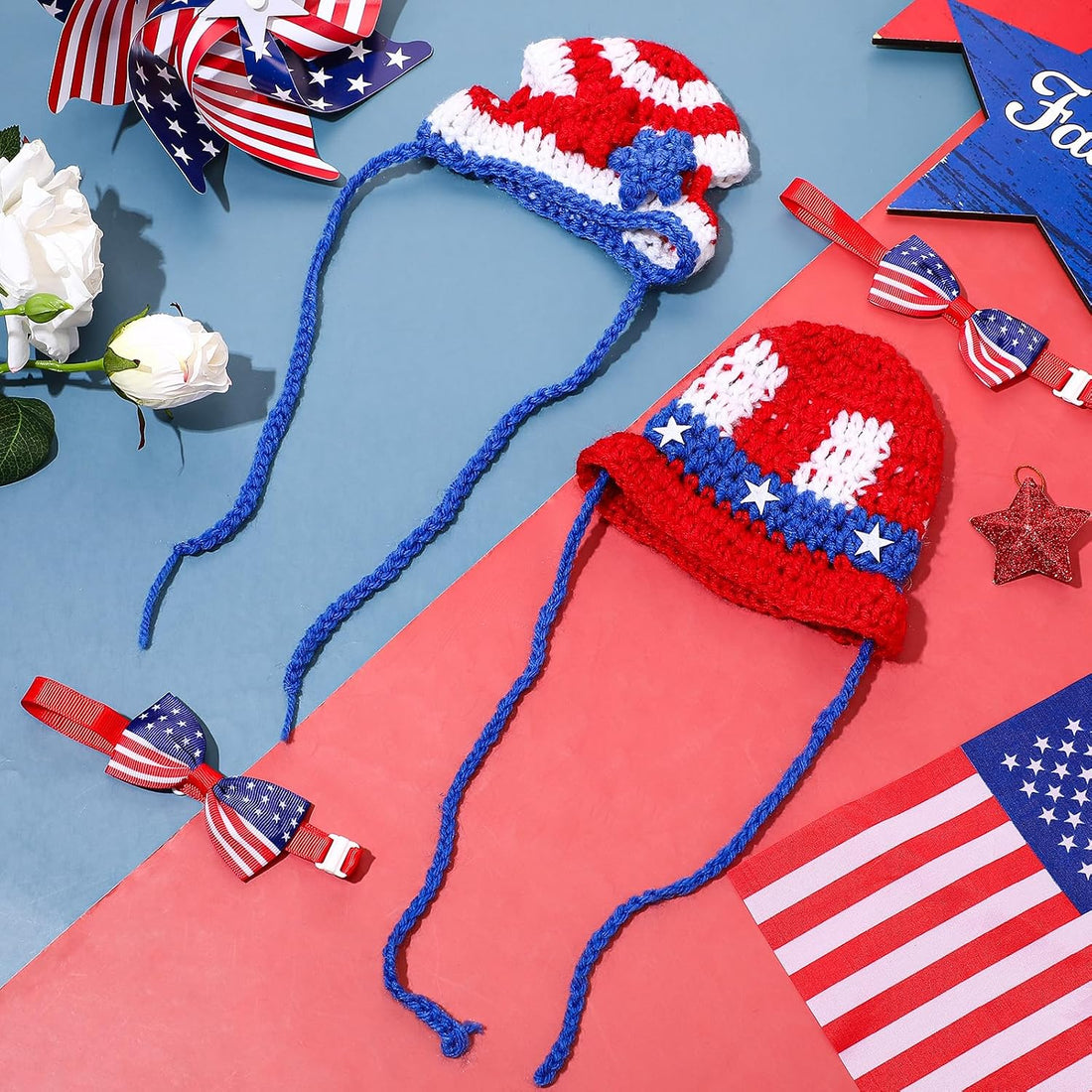 Ganeen 4 Pcs Independence Day Cat Costume 250 Anniversary 4th of July