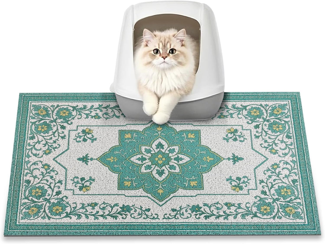 Cat Litter Mat, 24" x 16" Litter Box mat, Traps 100% Litter