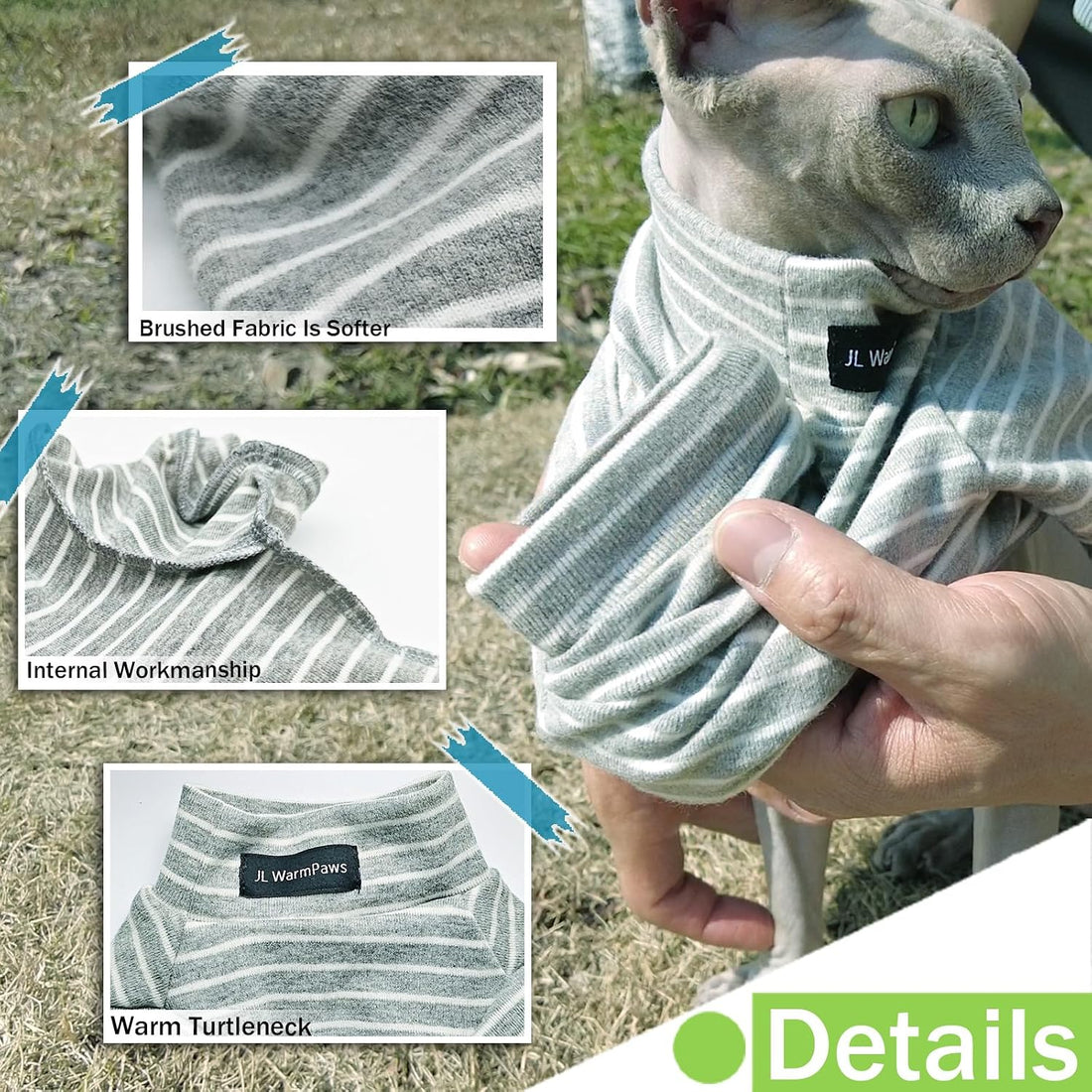 Sphynx Cat Sweater Soft Warm Long Sleeve Fleece for Cats&Small Dogs