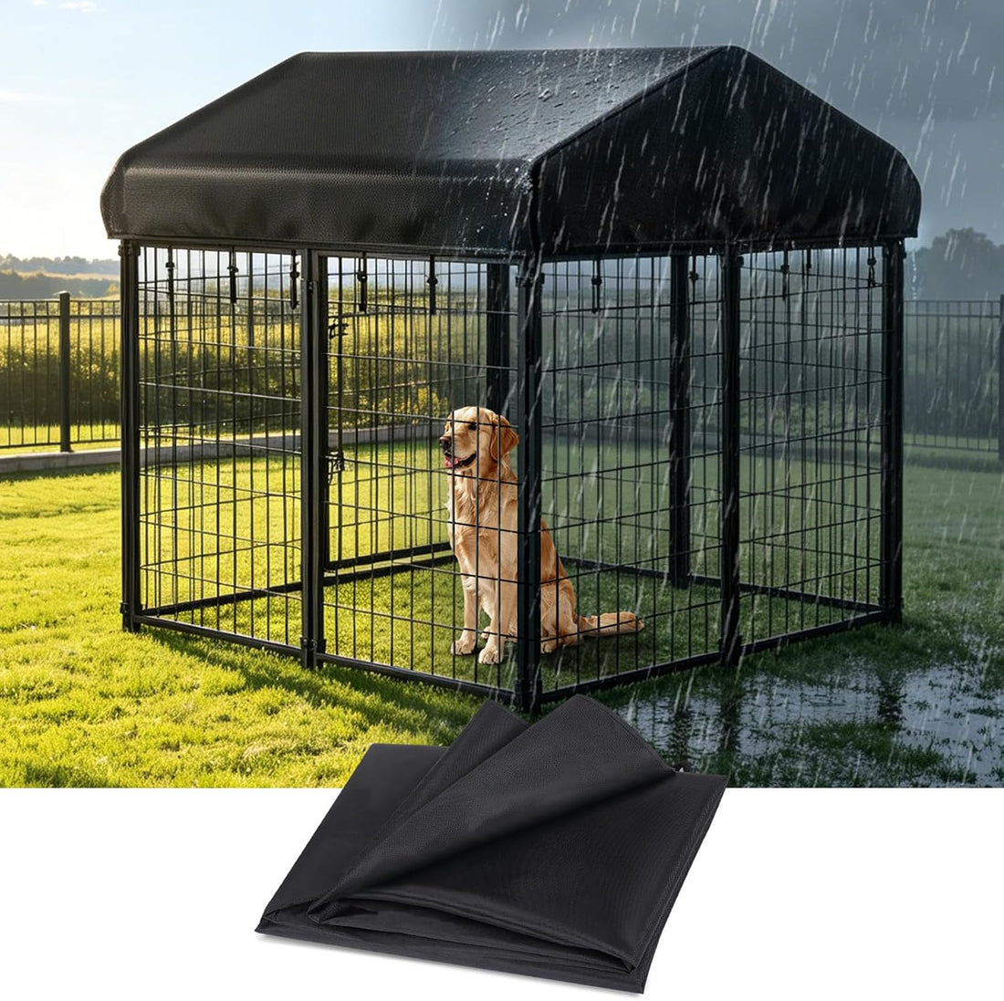 PawGiant 4x4ft 600D Outdoor Dog Kennel Cover Replacement