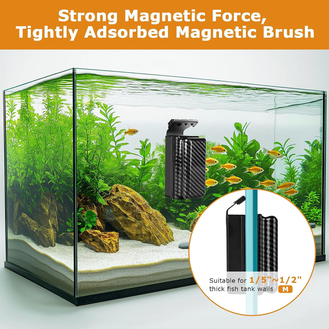 hygger Magnetic Fish Tank Cleaner, Aquarium Glass Cleaner