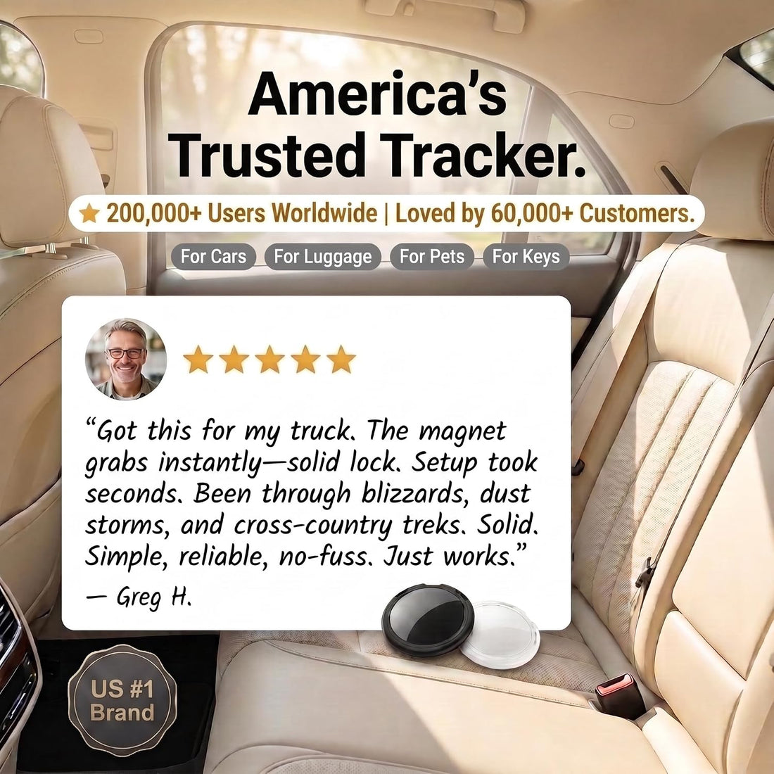 2 Pack Magnetic GPS Tracker for Vehicles for Apple Find My iOS Only
