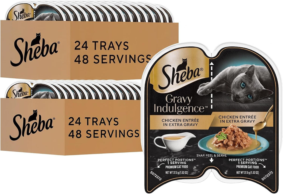 Sheba Gravy Indulgence Wet Cat Food, Variety Pack, 2.6 oz, 12 Count