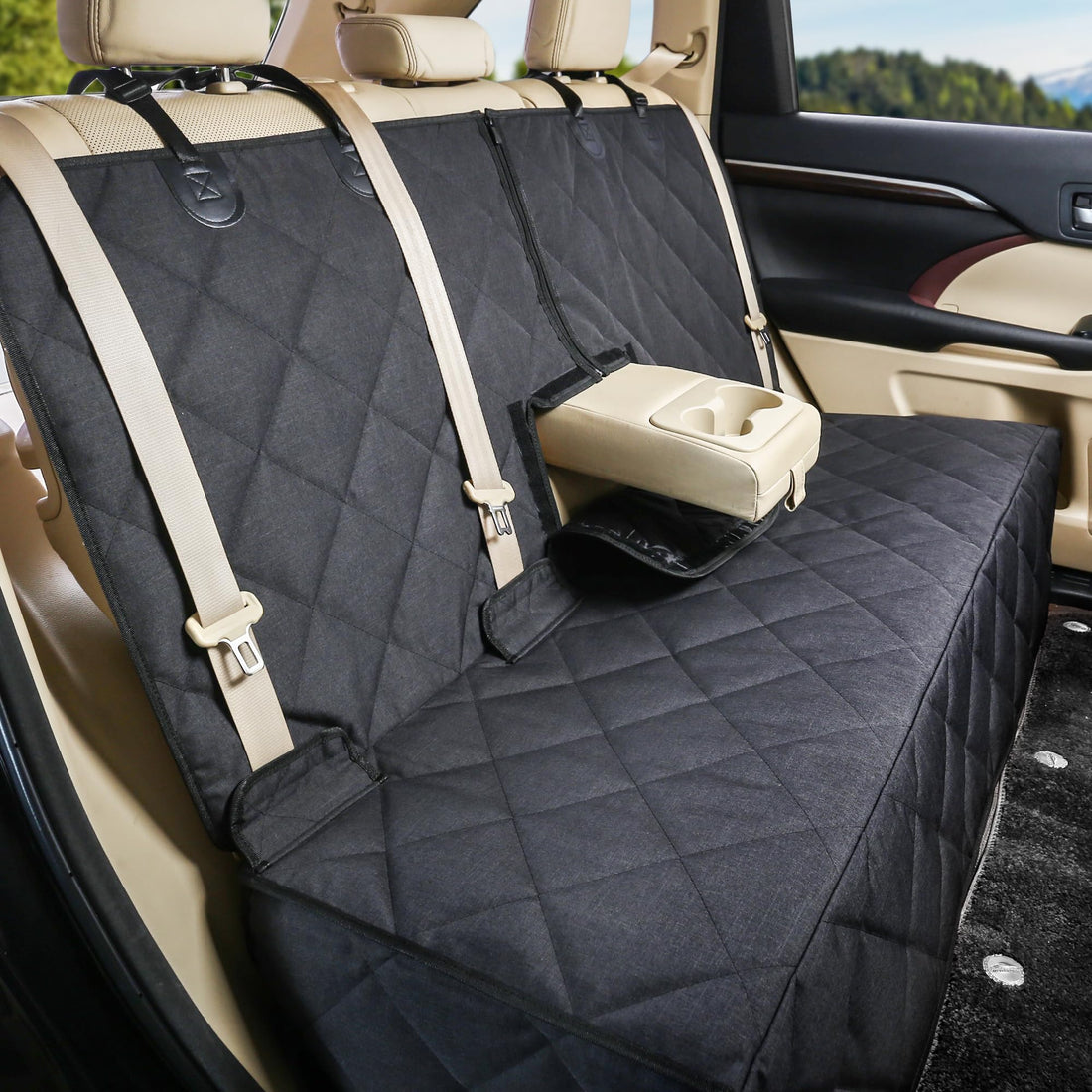 petalage Bench Dog Car Seat Cover for Back Seat Waterproof Seat