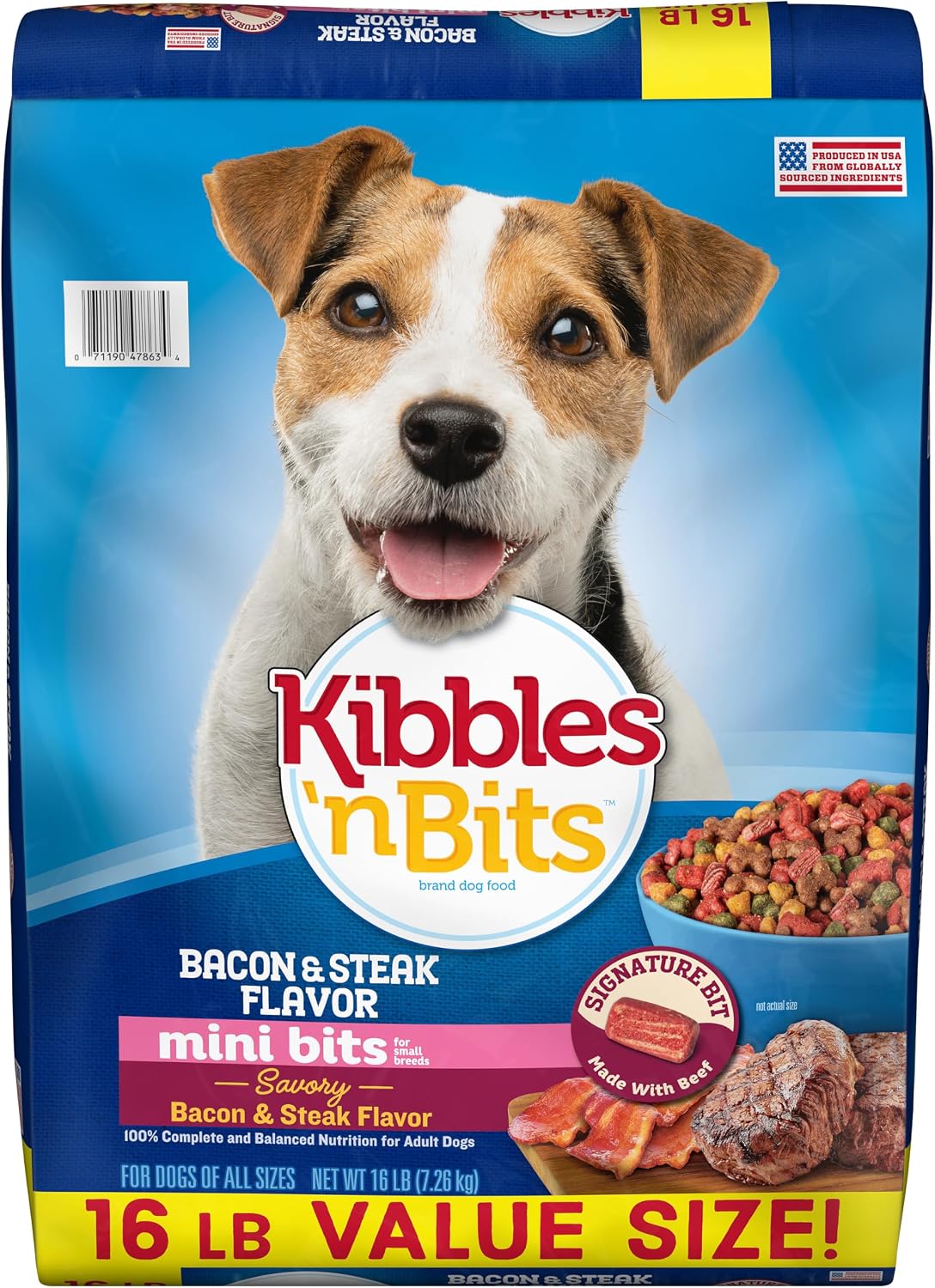 Kibbles 'n Bits Mini Bits Small Breed Dry Dog Food, 3.5 lb. Bag