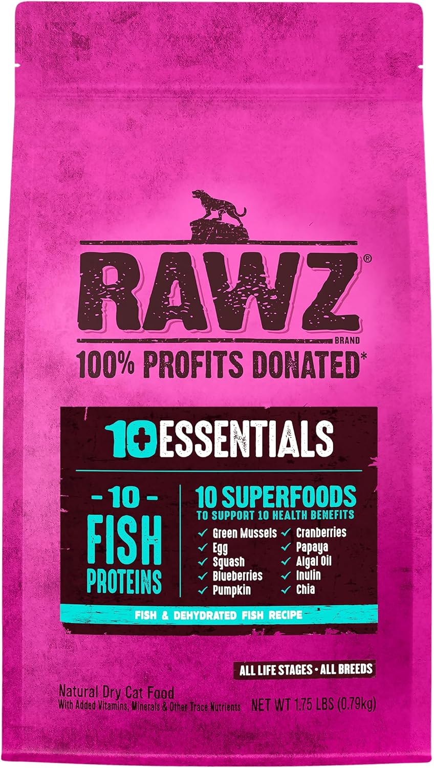 Rawz Cat Dry Food, 10+ Essentials Fish & Dehydrated Fish Recipe