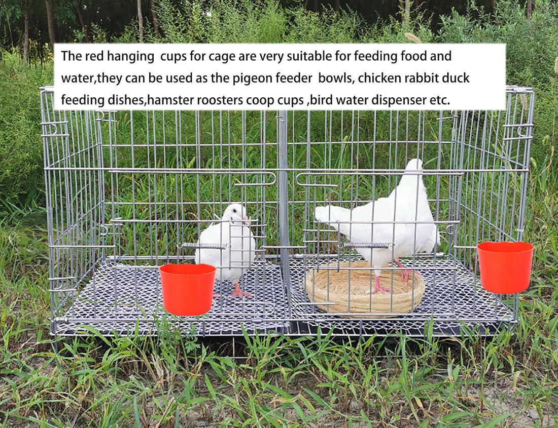 AMZSYLV 10 Pack Bird Cage Feeding Cups Chicken Seed Bowl Hanging