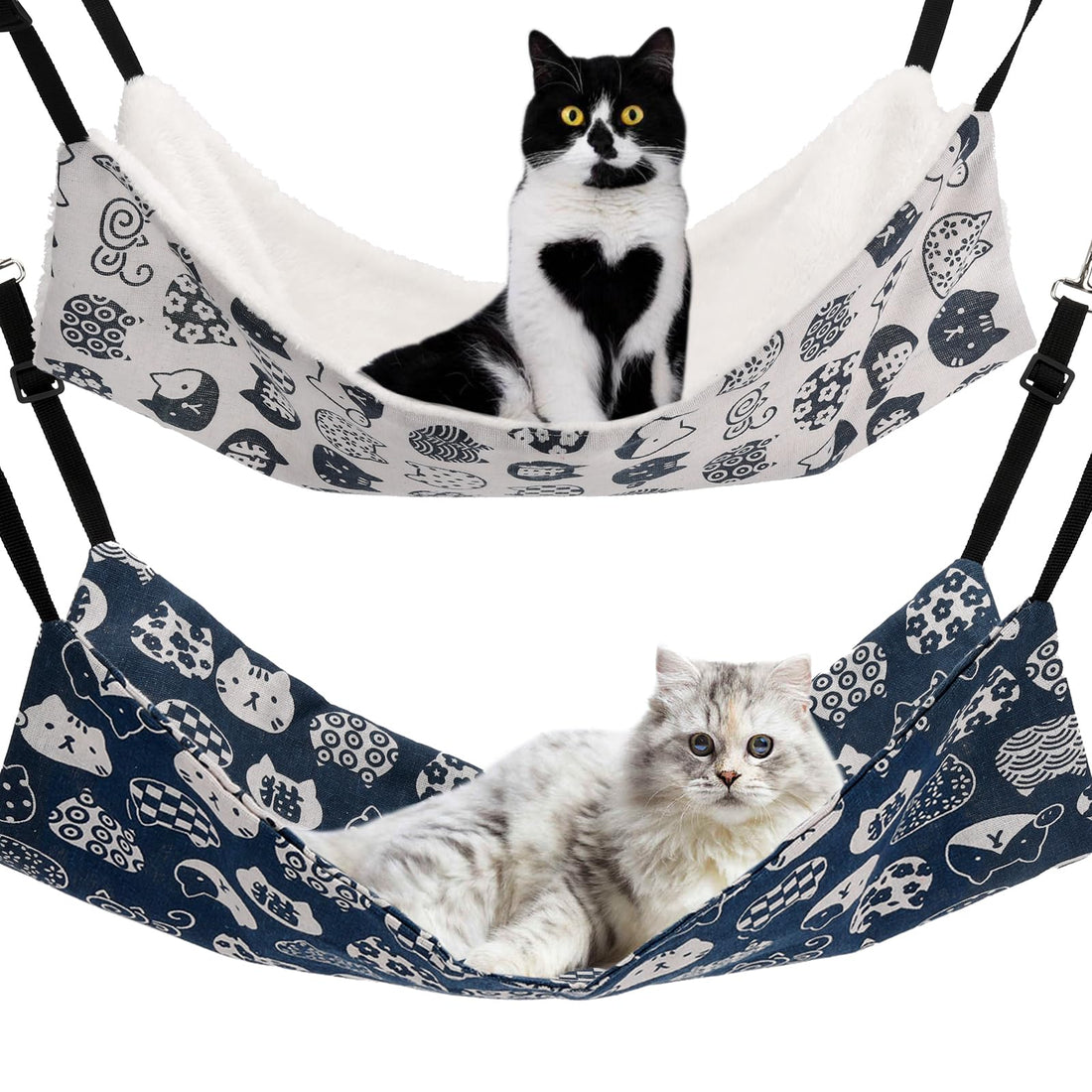 Admaison Cat Hammock for Cage Hanging Reversible 2Pack,Pet Hammock