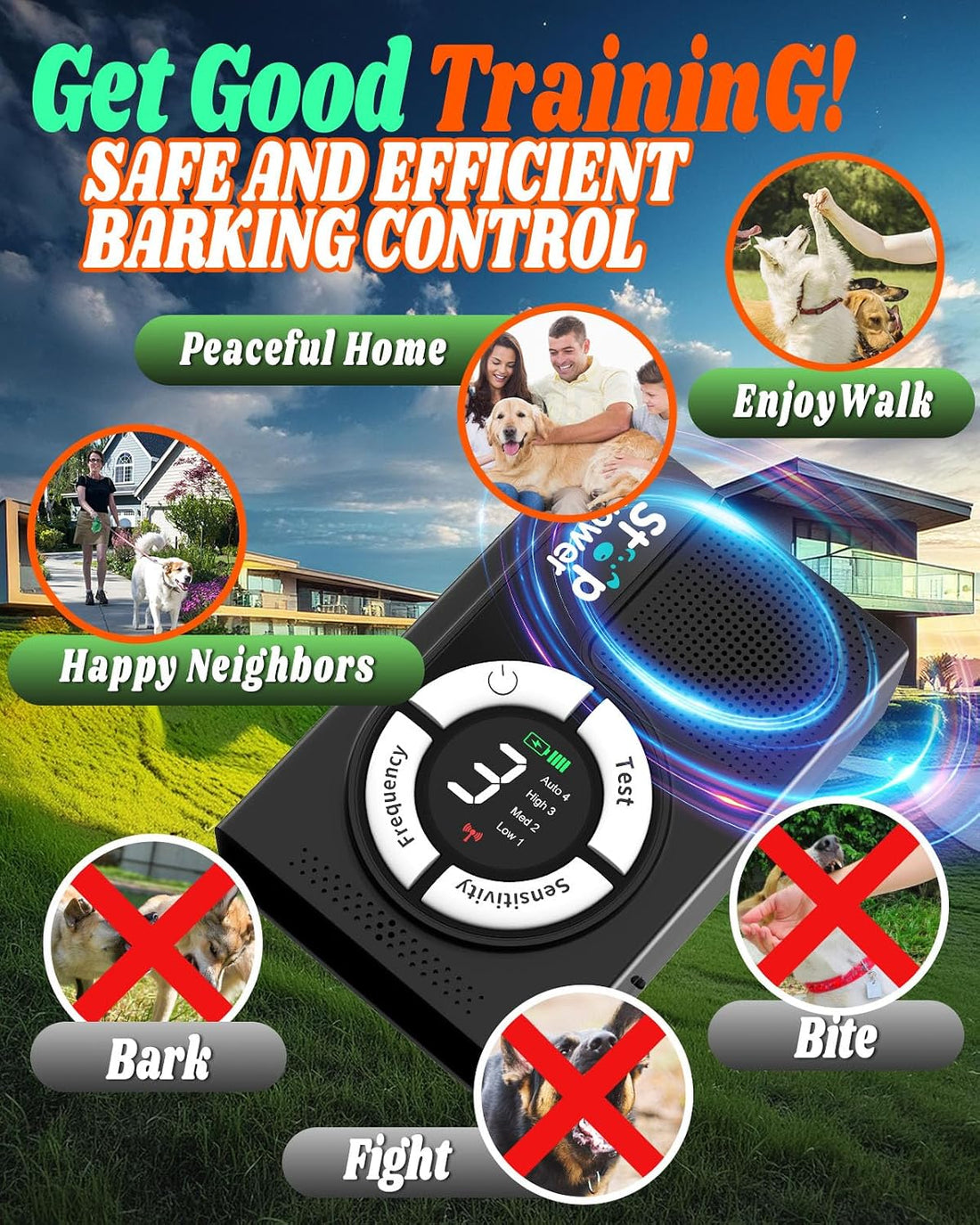 1500 mAh Rechargeable Anti Barking Device for Dogs Indoor