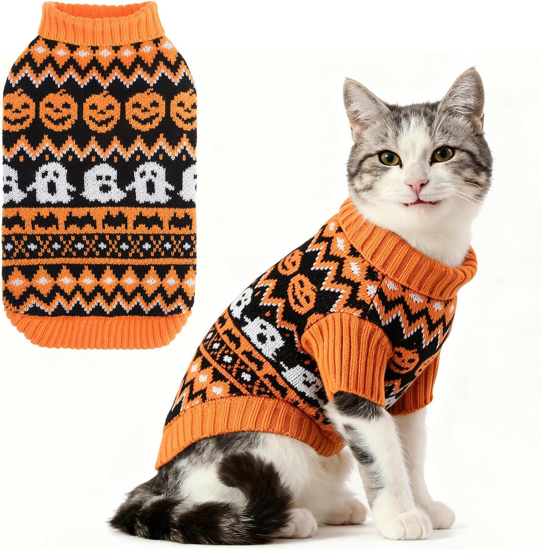 KOOLTAIL Halloween Cat Sweater for Cats Only