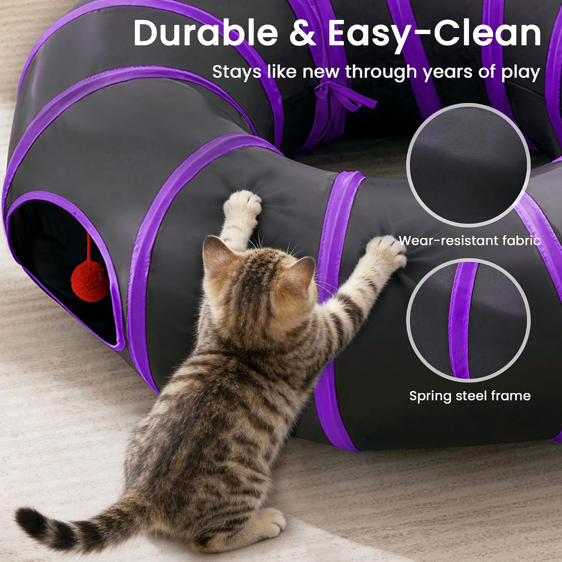 Love's cabin Round Cat Tunnel for Indoor Cats