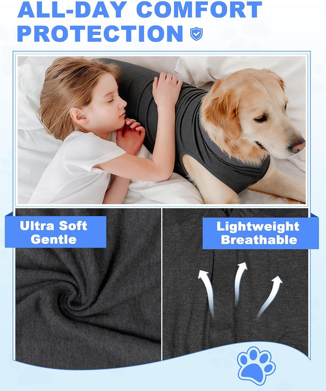 ANWA Recovery Suit for Dogs After Surgery, Breathable Dog Onesie