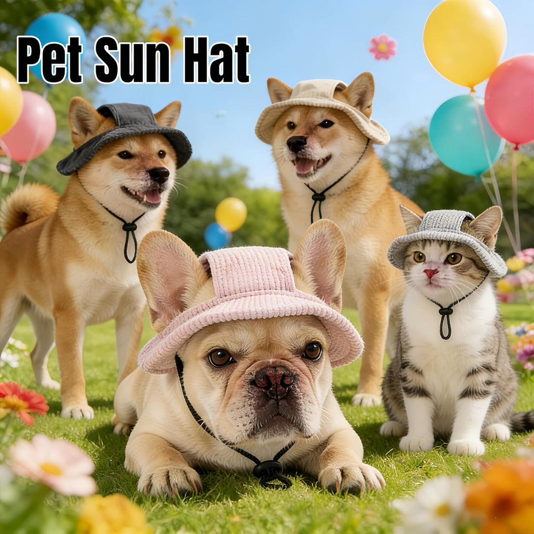 Corduroy Dog Sun Hat with Ear Holes