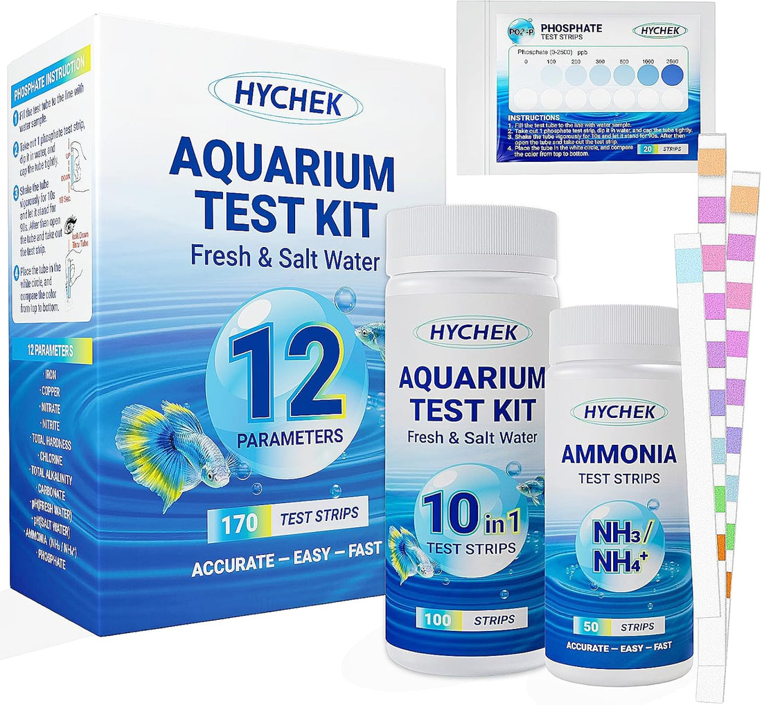 12 in 1 Accurate Aquarium Test Kit, Fresh and Salt Water Test Strips