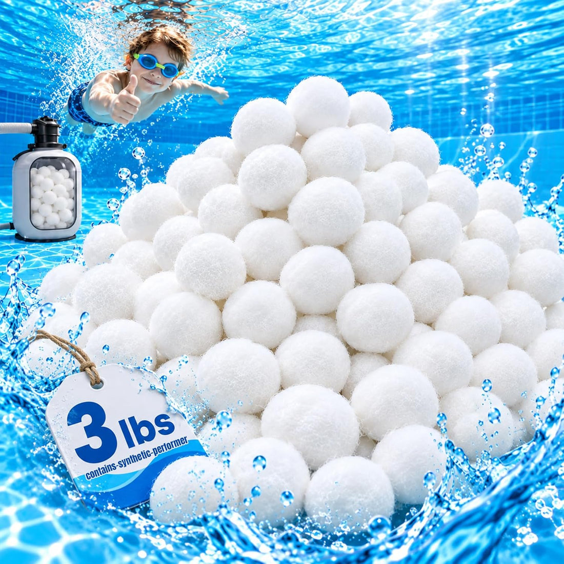 MAQIHAN 2 lbs Pool Filter Balls - Sand Filter Ball