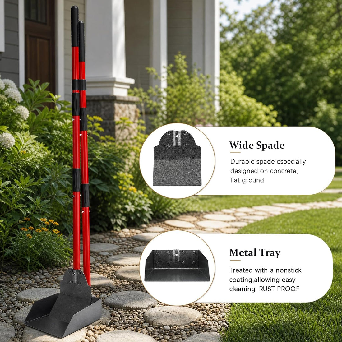 Pooper Scooper, Metal Poop Scooper for Small Medium Large Dog