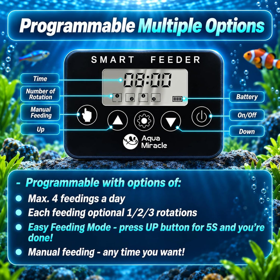 AquaMiracle Automatic Fish Feeder for Aquarium
