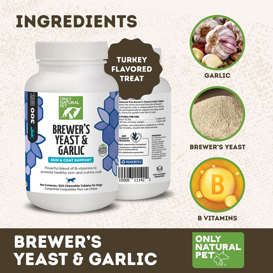 Only Natural Pet Brewer's Yeast & Garlic Chewables Flea & Tick