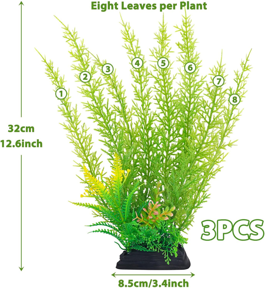 QUOZUO Fish Tank Accessories Large Plants, Green Fish Tank Decorations